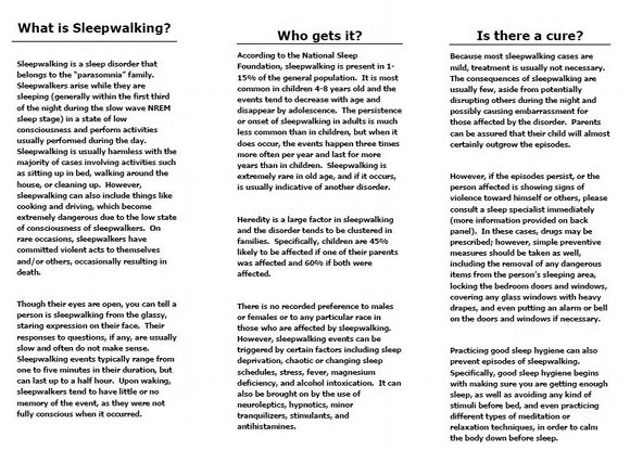 Sleepwalking Brochure, page 2